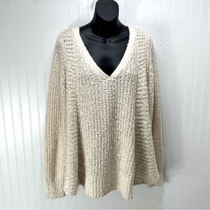 ANTHROPOLOGIE MOTH wool alpaca blend V-neck sweater